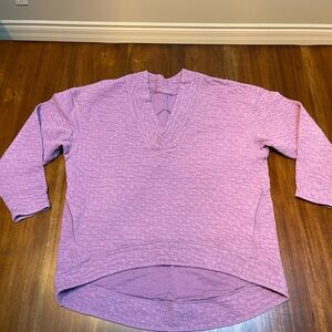 Lululemon Purple Textured V-Neck Sweater